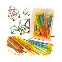男の子と女の子のためのSTEMプラスチック教育玩具ストロー建設玩具を連動させるホット販売キット