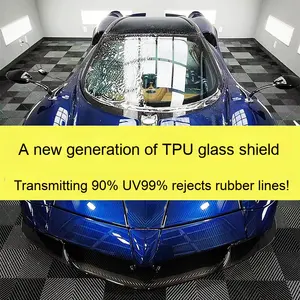 طبقة حماية شفافة من البولي يورثين الحراري مضادة للرمال من الأحجار المقاومة للماء والمضادة للضوء من الزجاج ، درع حماية للسيارة مقاوم للانفجار - Product Image 2