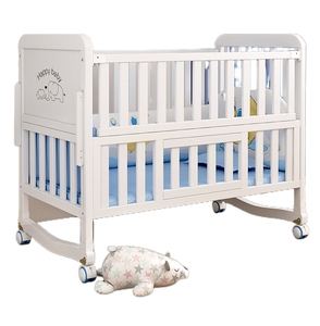Culla convertibile 3 in 1 Littlebay con telaio in legno di pino multifunzione, culla da affiancare al letto per neonati, colore bianco - Product Image 2
