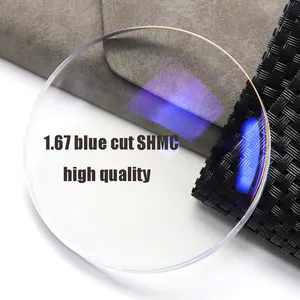 Ống kính chỉ số cao 1.67 uv420 ống kính cắt màu xanh shmc bộ lọc ánh sáng màu xanh