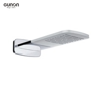 Ensemble de douche de plafond moderne en laiton chromé brossé à poignée unique, avec panneau en verre blanc et garantie de 5 ans