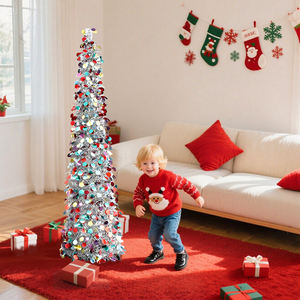 Árbol de Navidad de Lentejuelas Coloridas de 1.5 m para Decoración Navideña <span class=keywords><strong>en</strong></span> Interiores - Product Image 5