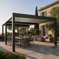 Abri bioclimatique Jiake avec lames motorisées en aluminium étanches pour projets de jardins, patios, terrasses extérieures et espaces de loisirs