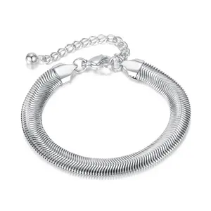 2023 Trending High Quality Jewelry Stainless Steel Ladies Style simple snake Chain Bracelets PVD Plating
