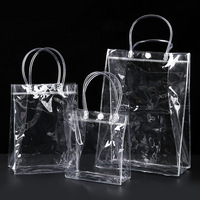 Sac à main en PVC transparent réutilisable bon marché personnalisé Sacs fourre-tout transparents pour les courses de cadeaux de plage avec poignée