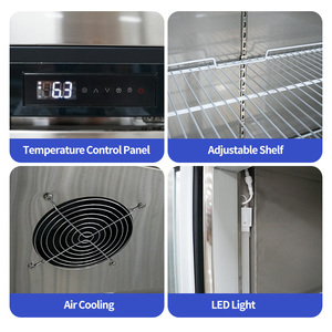 Commercial Kitchen Vertical kitchen freezer <b>with</b> casters Two door commercial fridge Food storage refrigerator chiller - Product Image 4