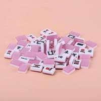 Tuiles de Mahjong en Acrylique Doré Scintillant de Luxe 30mm Motif Montagne et Oiseaux Qualité Professionnelle Portable pour Jeu de Table Familial