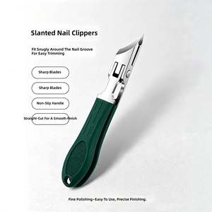 Stainless Steel Curved <b>Nail</b> <b>Clipper</b> Oblique Beveled Finger <b>Toe</b> Cutter Anti Splash Wide Jaw Ergonomic Grip Portable <b>Thick</b> <b>Nails</b> - Product Image 5
