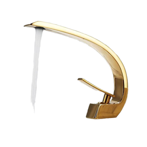 Robinet de lavabo moderne de luxe en laiton et céramique, monotrou, à poignée unique, pour <span class=keywords><strong>eau</strong></span> chaude/froide, idéal pour chambres, villas, hôtels et salons - Product Image 3