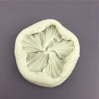 Moule en silicone gris de qualité alimentaire en forme de fleur d'hibiscus à cinq pétales pour chocolat, pâtisserie, fondant, plâtre, savon, résine époxy – Outil de décoration DIY