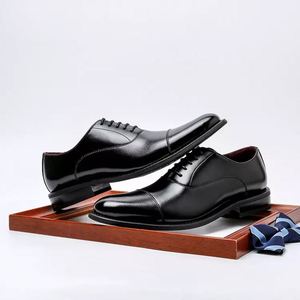 Zapatos Oxford Formales Italianos, Zapatos de Vestir de Oficina, Zapatos de Cuero Genuino, Zapatos de Vestir de Cuero Casuales para Hombre - Product Image 4
