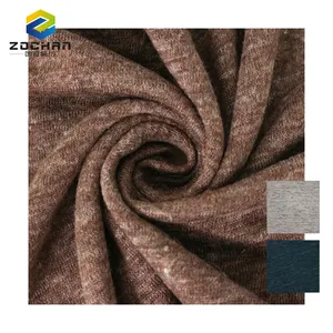 supplier 100% Linen melange jersey brownness Breathable Eco-friendly knit fabric for summer t shirt