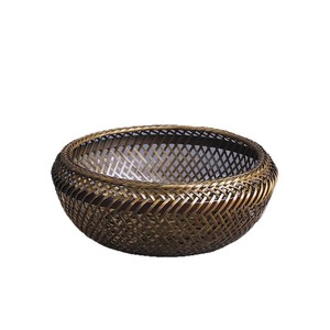 Handmade <b>Bamboo</b> Woven Storage Basket Round Kitchen Fruit Vegetable <b>Container</b> Natural Material Crafted For Neatening - Product Image 5