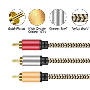 Xput 3 <span class=keywords><strong>RCA</strong></span> macho <span class=keywords><strong>a</strong></span> 3 <span class=keywords><strong>RCA</strong></span> macho divisor profesional Audio Video extensión Cable enchufe estéreo <span class=keywords><strong>RCA</strong></span> AV TV <span class=keywords><strong>Cables</strong></span> longitud personalizada - Product Image 2