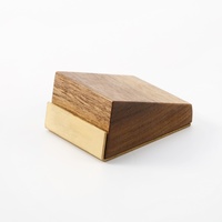 Maxery-Porte-cartes en laiton massif, mini-support de table, porte-cartes en bois, affichage de cadres photo exquis, accessoires de bureau