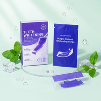 IVISMILE Bandes blanchissantes dentaires instantanées à double action, 7 traitements, saveur menthe, violet, 6%hp, pour dents sèches