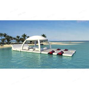 Plateforme flottante gonflable en PVC pour station balnéaire commerciale, ponton flottant pour bateaux Sea Bobs avec tente pour les loisirs, garantie de 2 ans - Product Image 4