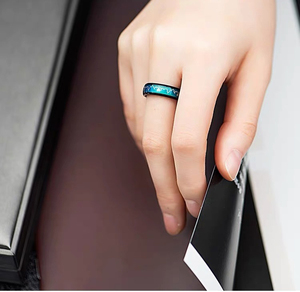 แหวนอารมณ์สแตนเลสสตีลเคลือบทอง 18K PVD พร้อมคริสตัลเหลวเปลี่ยนสี |   เครื่องประดับเปลี่ยนสีตามอุณหภูมิสำหรับผู้ชายและผู้หญิง - Product Image 6