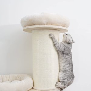 Albero a torre per gatti in legno alto 74 "con tiragraffi in Sisal - Product Image 5