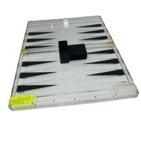 Jeu de backgammon moderne en acrylique avec design amovible, écologique et recyclable, surface polie
