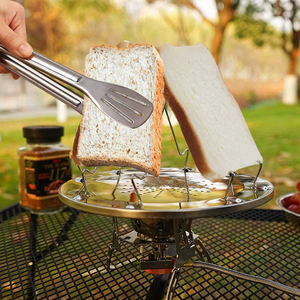 Tostador Plegable <span class=keywords><strong>para</strong></span> <span class=keywords><strong>Camping</strong></span>, de Acero Inoxidable, con Soporte <span class=keywords><strong>para</strong></span> 4 Rebanadas, <span class=keywords><strong>para</strong></span> Picnic - Product Image 3