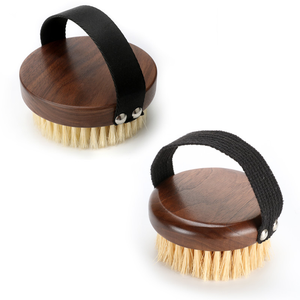 Brosse de bain Vintage en bois de noyer foncé et en sisal, brosse de douche arrière, brosse sèche pour le corps - Product Image 2