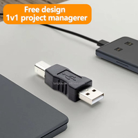 LUNG KAY USB 2,0 Tipo a Macho a USB B Adaptador de enchufe macho Adaptador de fuente de alimentación Adaptador de impresora Usb para computadora portátil y salida de CA