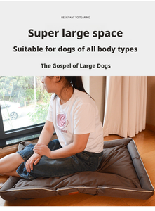 เตียงสุนัขกันเคี้ยวสำหรับสุนัขขนาดใหญ่เสื่อกันน้ำกันลื่นระบายความร้อนทนทานซักได้600D โพลีเอสเตอร์สำหรับ - Product Image 4