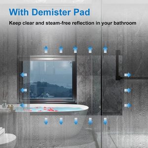 Moderno contemporaneo Frameless rotondo LED specchio di vanità luce 5mm di vetro di spessore con illuminazione a LED per il trucco - Product Image 4