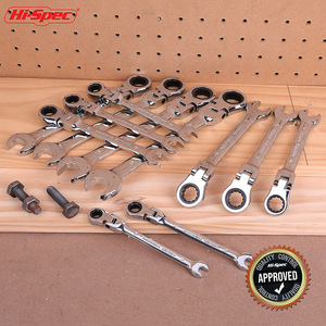 Hipspec 12PC <span class=keywords><strong>Metric</strong></span> ratcheting cờ lê cờ lê Set flexhead Hộp nhẫn mở-kết thúc Kích thước 8-19 mét Chrome vanadi thép tự động - Product Image 6