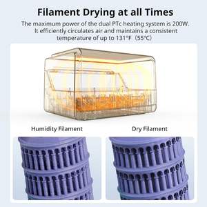 Caja secadora de filamentos para impresora 3D Anycubic Ace Pro, compatible con Kobra 3 Max, contenedor de almacenamiento de filamentos de plástico con tapa transparente y cuatro bobinas. - Product Image 2