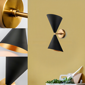 Modern Mid Century Brass Black Detachable Thermal Transfer Printed <b>Sconce</b> Wall <b>Lighting</b> Industrial 2-Lights Wall Lamp for - Product Image 1