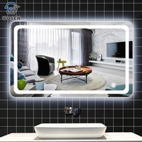 Miroir Mural LED Bluetooth avec Éclairage Avant et Arrière, Commande Tactile, Affichage de l'Heure, Anti-Buée pour Coiffeuse, Hôtel, Salle de Poudre, Vente en Gros