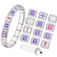 Bracelet modulaire italien Zodiac Emoji à breloques, élastique, à maillons interchangeables, accessoire de mode, vente en gros