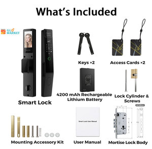 Glomarket Tuya WiFi Smart Door <b>Lock</b> With Video Intercom Fingerprint Face Recognition App IP65 Waterproof Palm Unlock Aluminum - Product Image 5