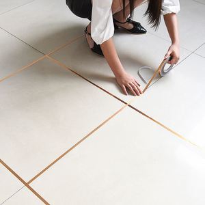 50M/<b>Roll</b> Decorative Wall Tape Brushed Metal Sticker Self Adhesive Home Decoration Pvc 3d Gold Tape Stickers for Floor Tiles - Product Image 4