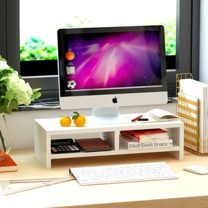 <b>Desktop</b> Monitor Stand Shelf Storage Organizer Rectangle Portable Office Desk <b>Riser</b> for Computer Display and Accessories - Product Image 1