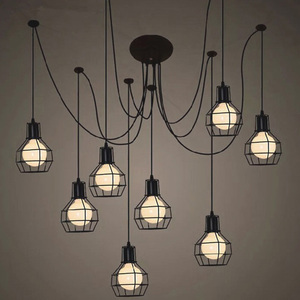 Plafonnier Vintage au design rétro en forme d'araignée, multi-têtes, luminaire décoratif d'intérieur, Vintage et ajustable, idéal pour un salon - Product Image 2