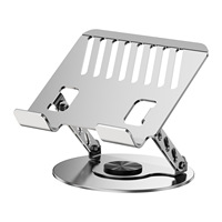 Support d'ordinateur portable rotatif à 360°, réglable en hauteur, avec design de refroidissement pour ordinateurs portables, tablettes et claviers
