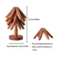 Lot de 4 dessous-de-plat classiques en bois, motif arbre, décoratifs, anti-brûlure, résistants à la chaleur, pour casseroles et tables
