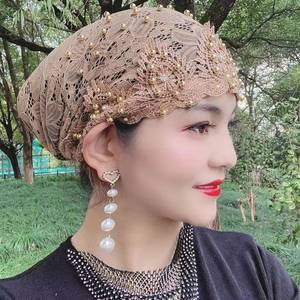 Highly elastic Muslim women's modal headscarf, tube-shaped undercap, plain-colored inner cap, silk cotton ethnic <b>hat</b> - Product Image 2