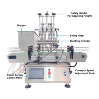 Machine de remplissage de liquides à pompe magnétique à quatre têtes pour bureau, à débit stable, avec quatre buses simultanées