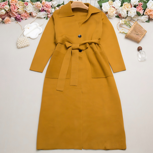 فستان ماكسي فاخر جديد لعام <span class=keywords><strong>2025</strong></span> للنساء، أنيق وعصري بقصة مستقيمة، للبيع بالجملة ومتاح للتخصيص، دافئ ومريح للتنقل اليومي والمناسبات الرسمية - Product Image 1