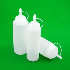 Ldpe 8oz 12oz 16oz Small Plastic Squeeze Bottle With Cap For Honey Ketchup Soya Chili