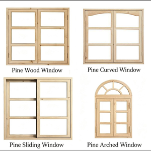 <span class=keywords><strong>Finestra</strong></span> ad Arco in Pino Naturale Massiccio, <span class=keywords><strong>Finestra</strong></span> a Doppio Battente con 6 Griglie, Dimensioni Personalizzabili - Product Image 1