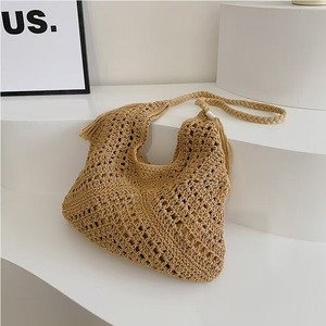Bolso de Paja Personalizado con Hilo de Algodón Hueco - Bolso Tote Grande Hecho a Mano, Tejido, Versátil, para Usar como Bandolera o de Hombro, Ideal para la Playa - Product Image 6
