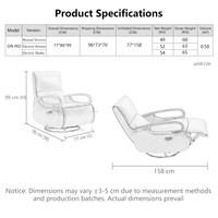 Fauteuil inclinable électrique en cuir véritable, pivotant, réglable, avec accoudoirs incurvés, pliable, extensible, massant, moderne
