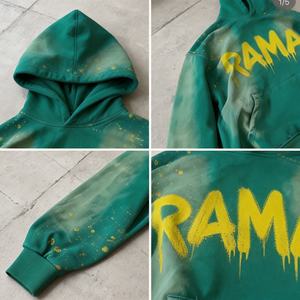 Sudadera con Capucha Personalizada con Logotipo, Estilo Y2K, de Alta Calidad, Impresión Serigrafiada, Algodón Deslavado al Sol, Vintage, Lavado Ácido, para Hombre - Product Image 3