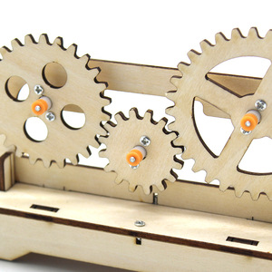 Kit d'apprentissage du principe mécanique du modèle de transmission par engrenages en bois, jouet éducatif pour enfants de 7 à 9 ans, expérience scientifique - Product Image 3