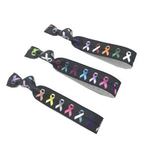200 Uds concientización sobre el cáncer de mama banda elástica para el cabello al por mayor cinta Rosa lazo para el cabello pulsera niñas coleta titular accesorios para el cabello - Product Image 3